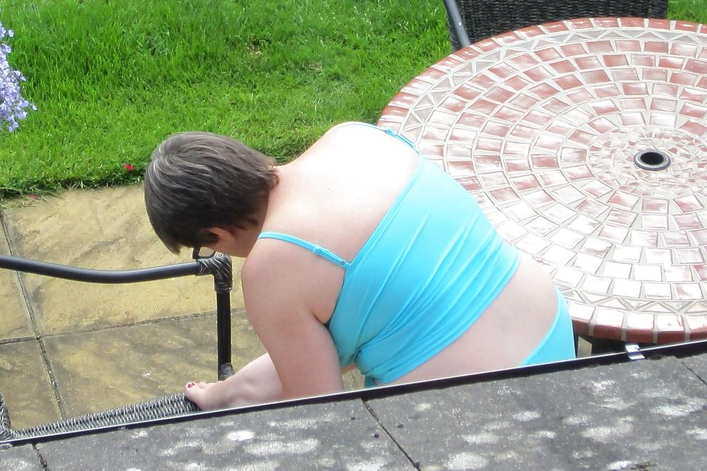 18P Mrs P dressed in the garden