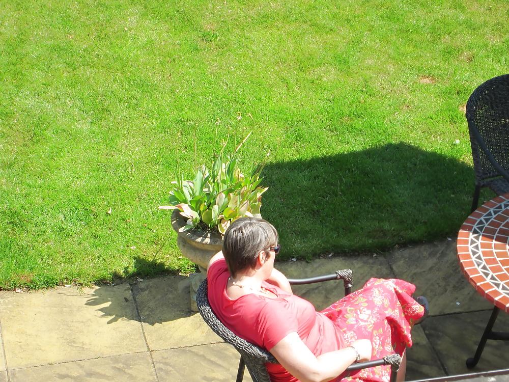18P Mrs P dressed in the garden