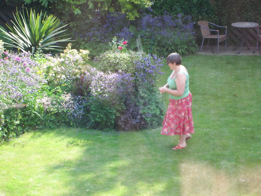 18P Mrs P dressed in the garden