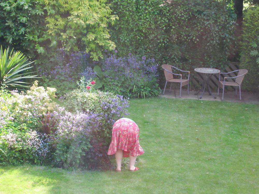 18P Mrs P dressed in the garden
