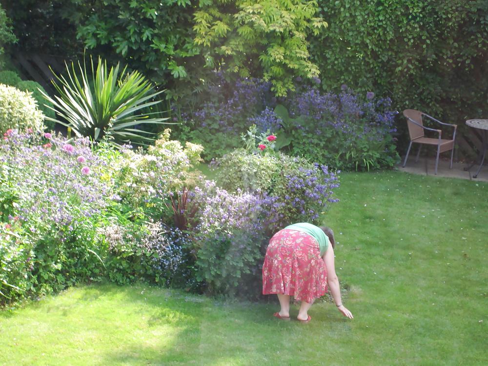18P Mrs P dressed in the garden