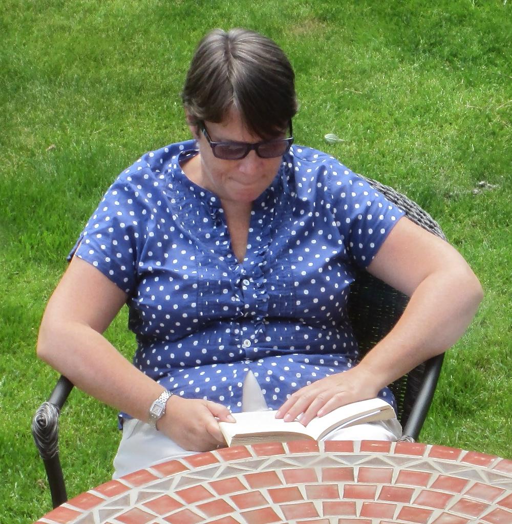 18P Mrs P dressed in the garden