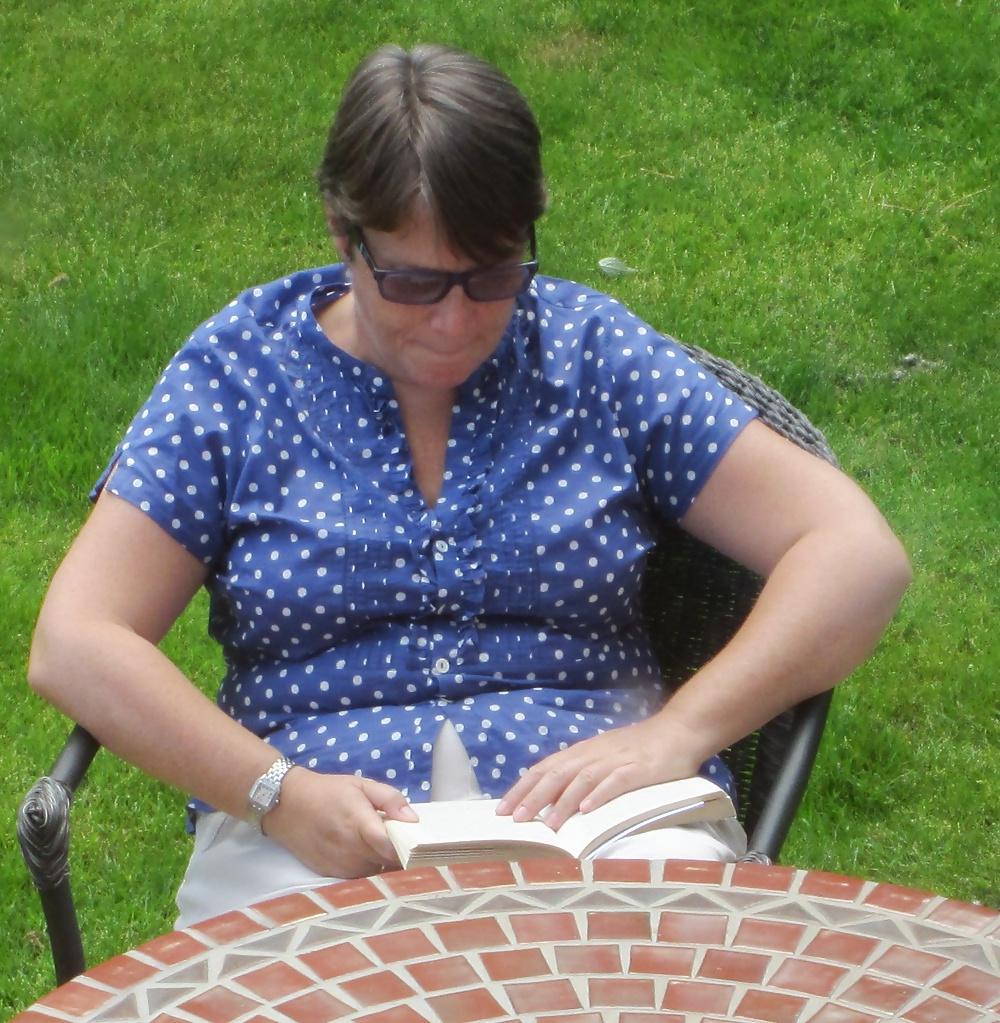 18P Mrs P dressed in the garden