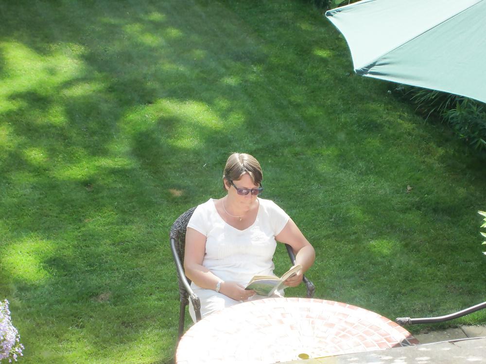 18P Mrs P dressed in the garden