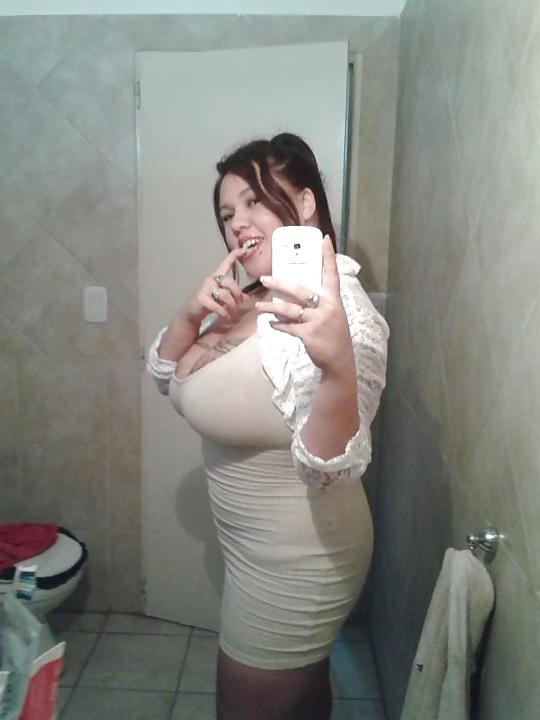 6P More of the sexy BBW tattoed with huge boobs from Argentina