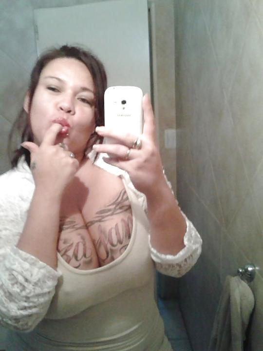6P More of the sexy BBW tattoed with huge boobs from Argentina