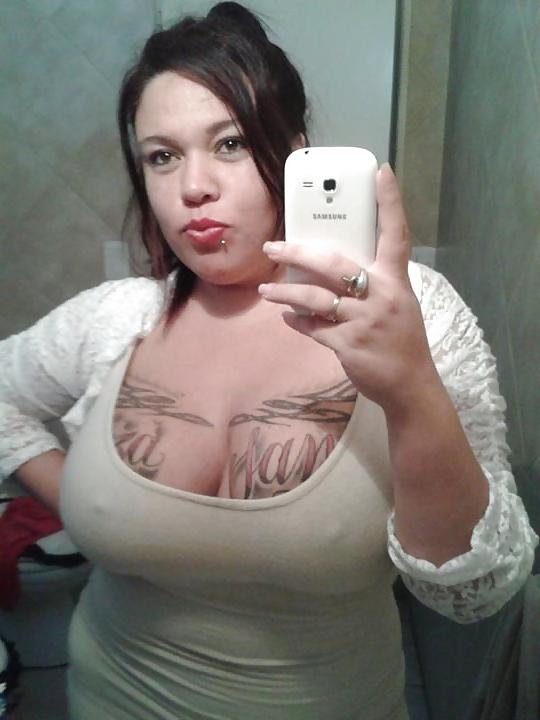 6P More of the sexy BBW tattoed with huge boobs from Argentina