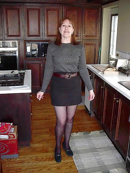 20P KEY - Kitchen 68 Black Garter Nylons Heels