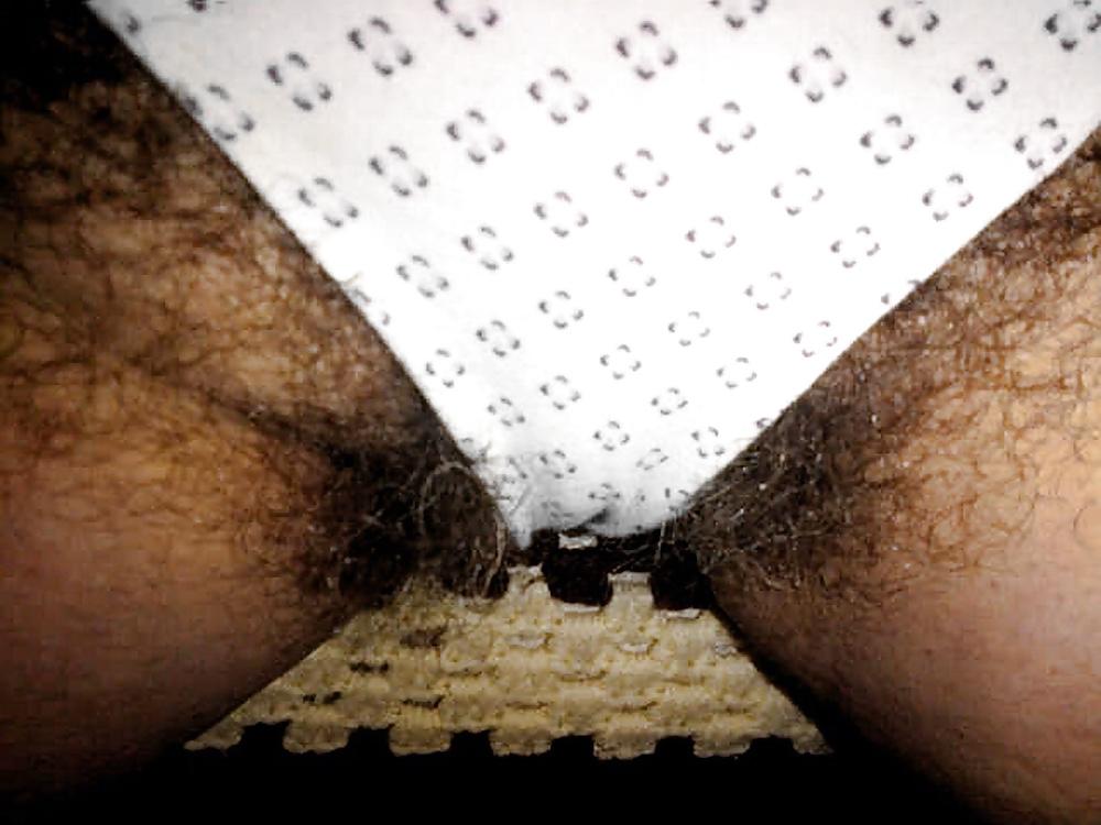 25P Hairy Amateur Wife - Bush Out of Panty Shots