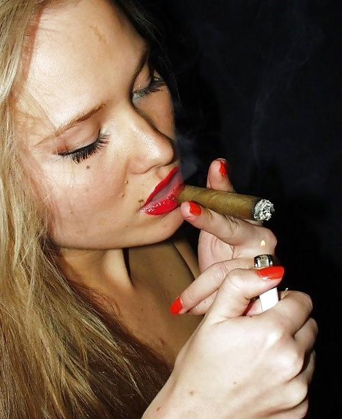 25P Blonde Smoking Slut