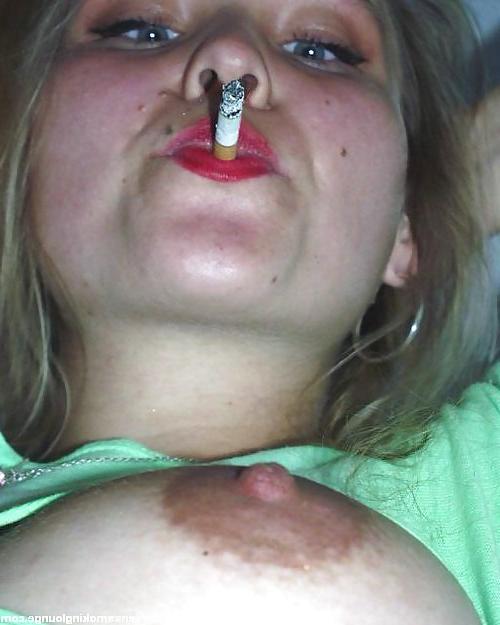 25P Blonde Smoking Slut