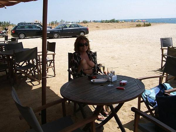 10P My sexy Spanish wife having a drink outside