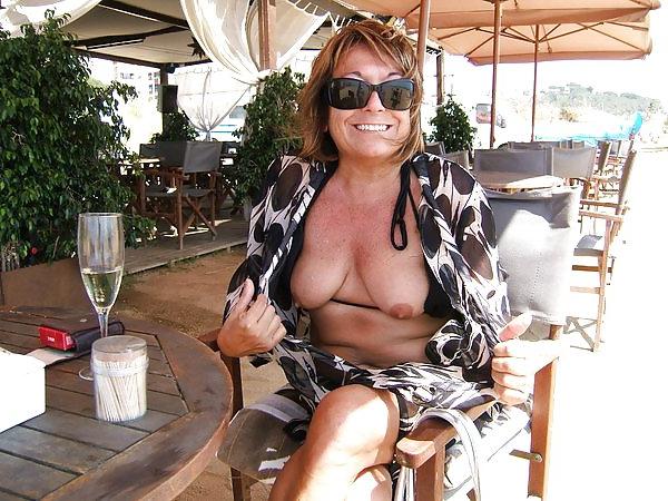 10P My sexy Spanish wife having a drink outside