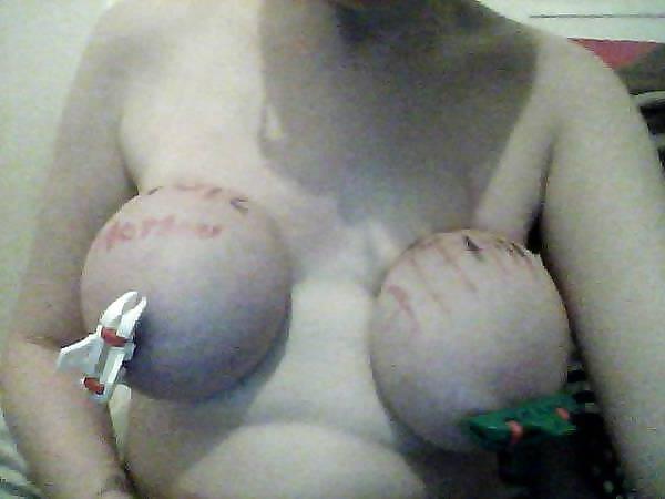9P Tied tit humiliated slut