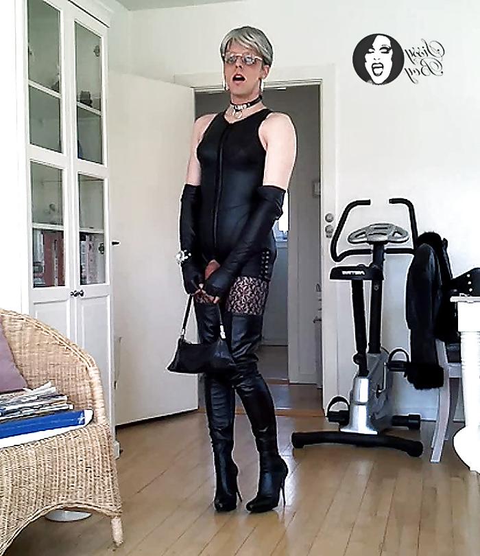 17P Sissy sexy thigh high boots