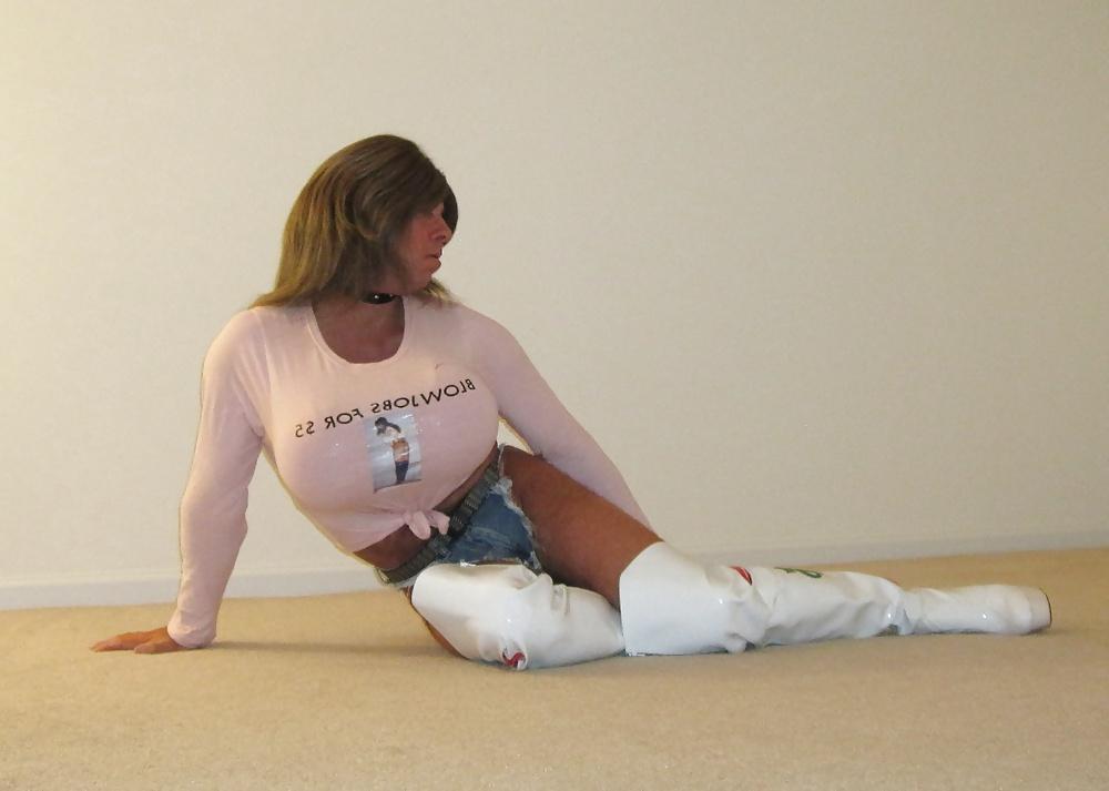 8P Denim Thong and Thigh High Boots