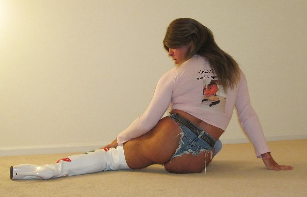 8P Denim Thong and Thigh High Boots