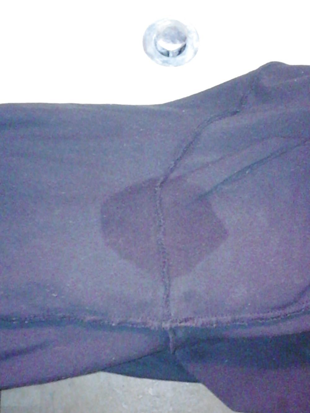 6P Bbw spandex with a wet spot