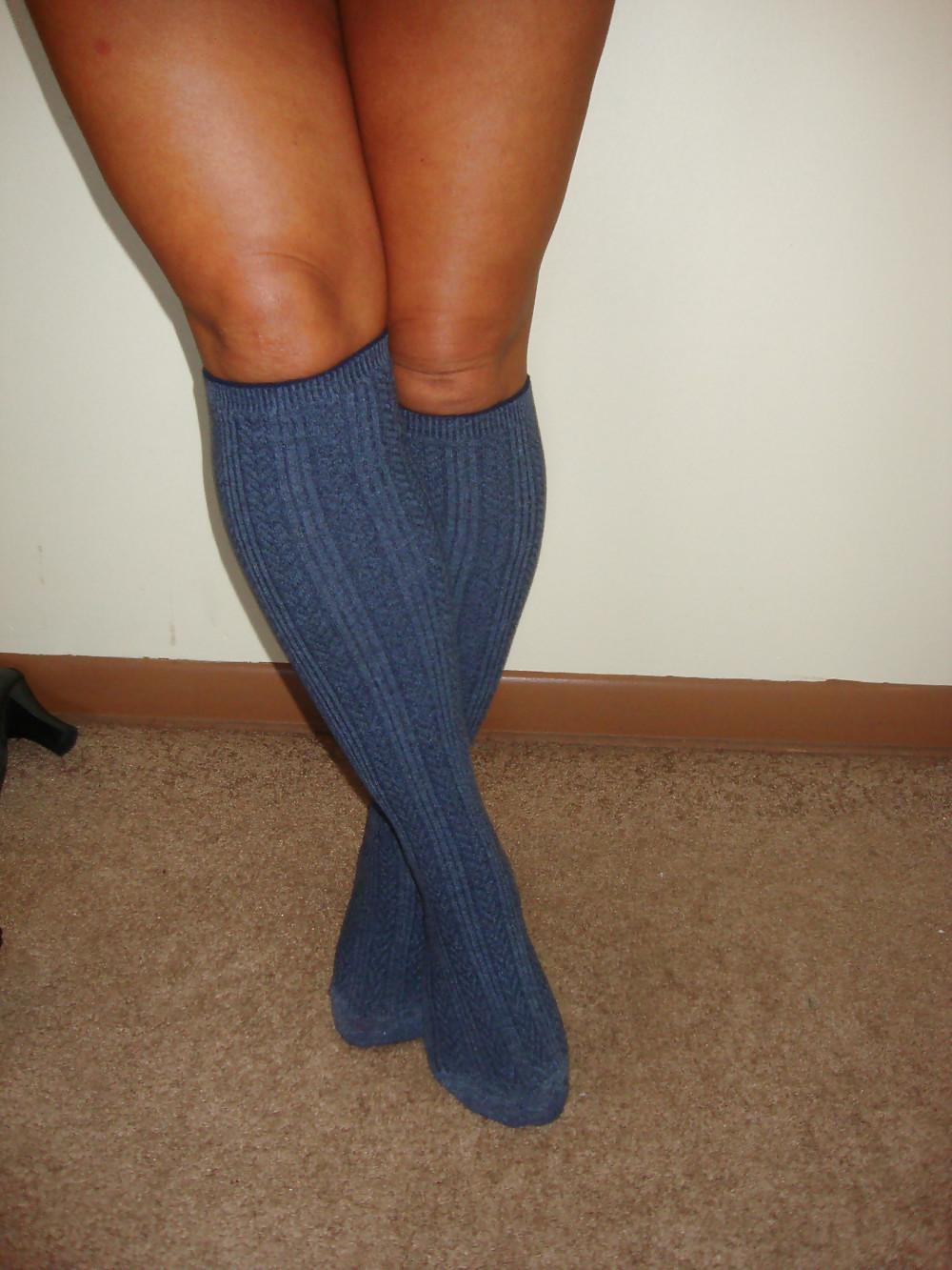 10P Purple Knee High Socks