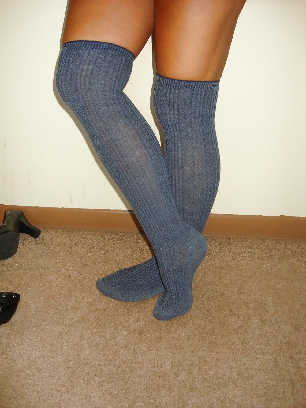 10P Purple Knee High Socks