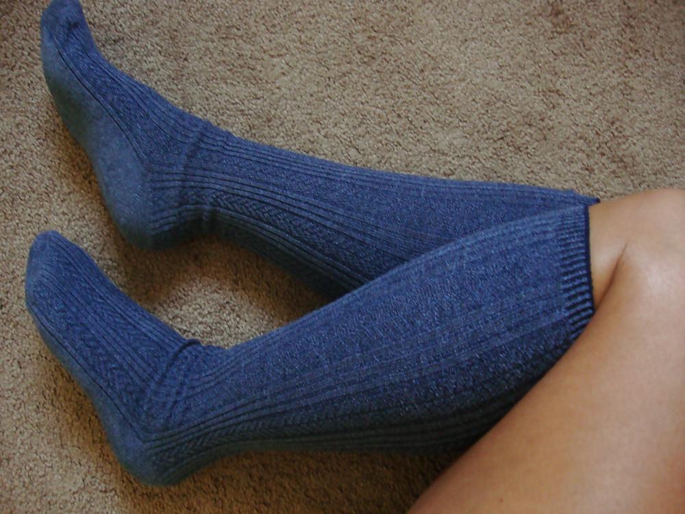 10P Purple Knee High Socks