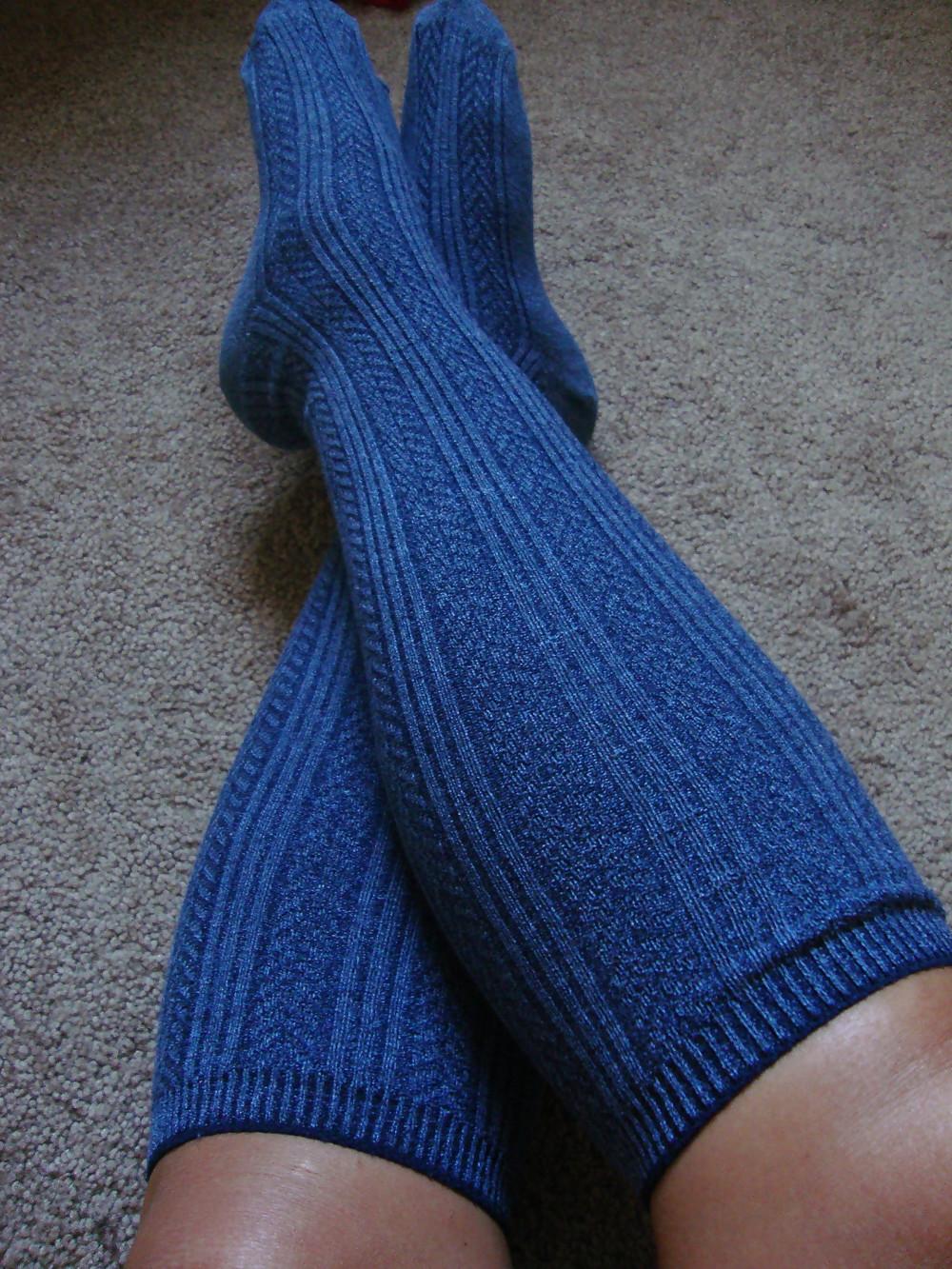 10P Purple Knee High Socks