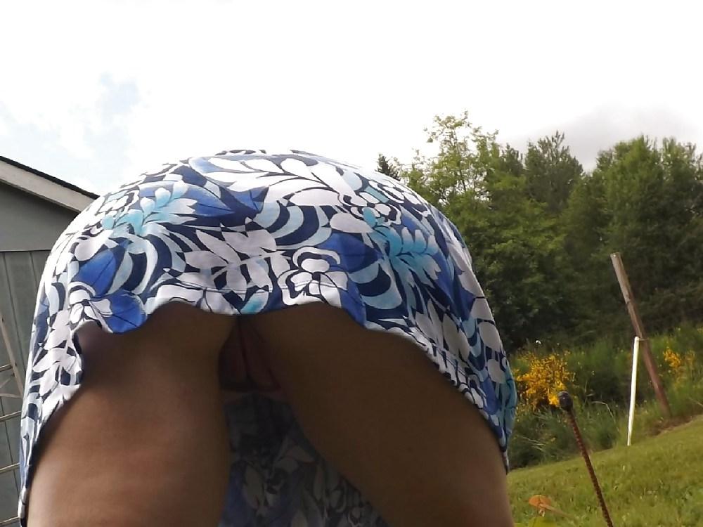 16P My Sexy Hot Wife Upskirt No Panties Pussy Ass Amateur