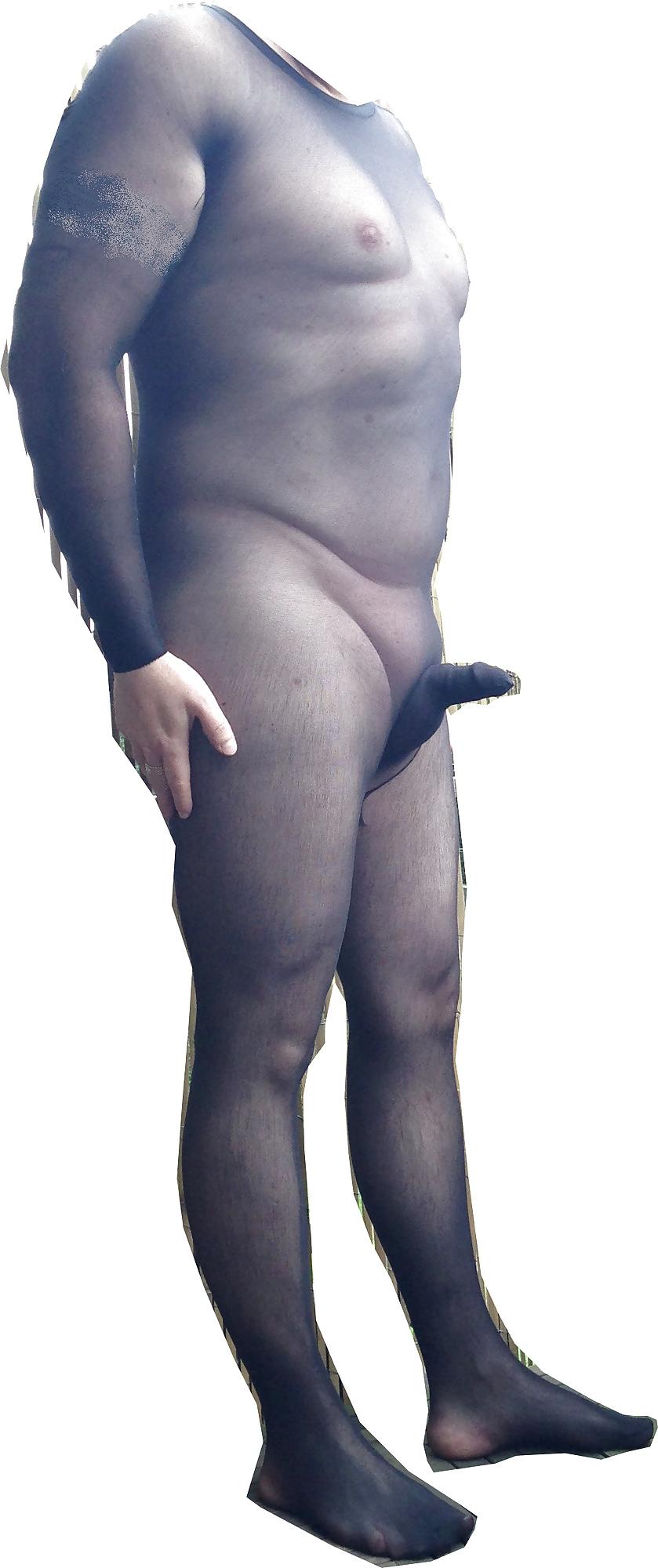 5P My latest full-body nylon-catsuit with penis sleeve