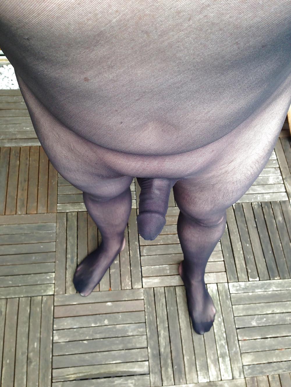 5P My latest full-body nylon-catsuit with penis sleeve