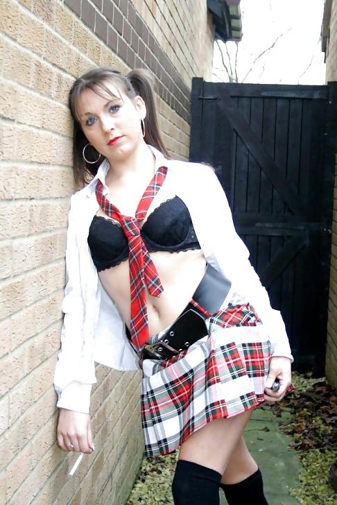 20P Babes smoking in uniforms!