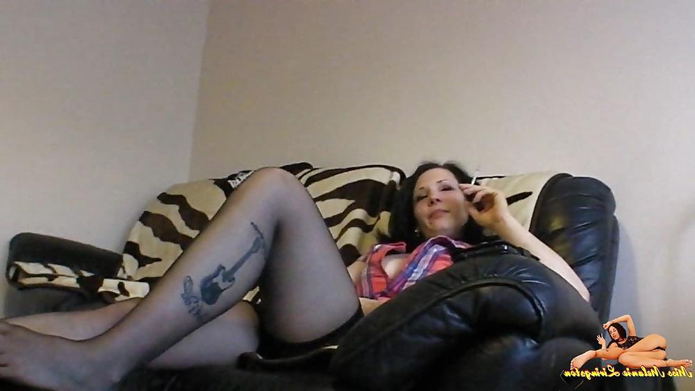 25P Smoking in black stockings