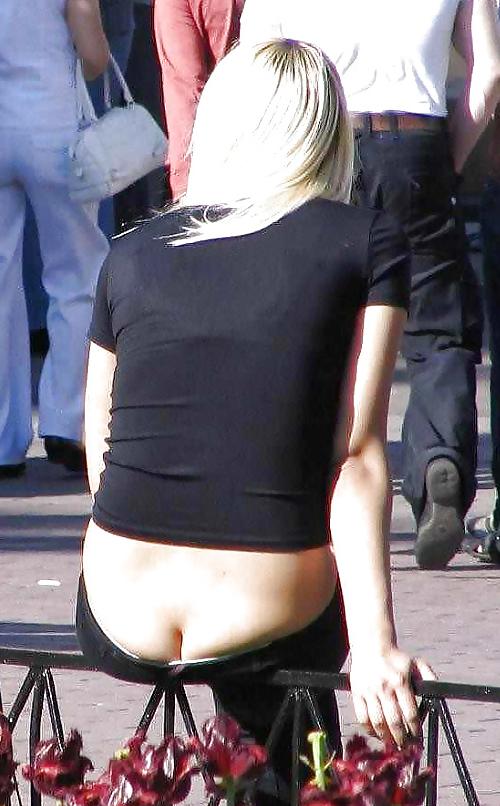 10P Ass crack, thong slip, voyeur.girl