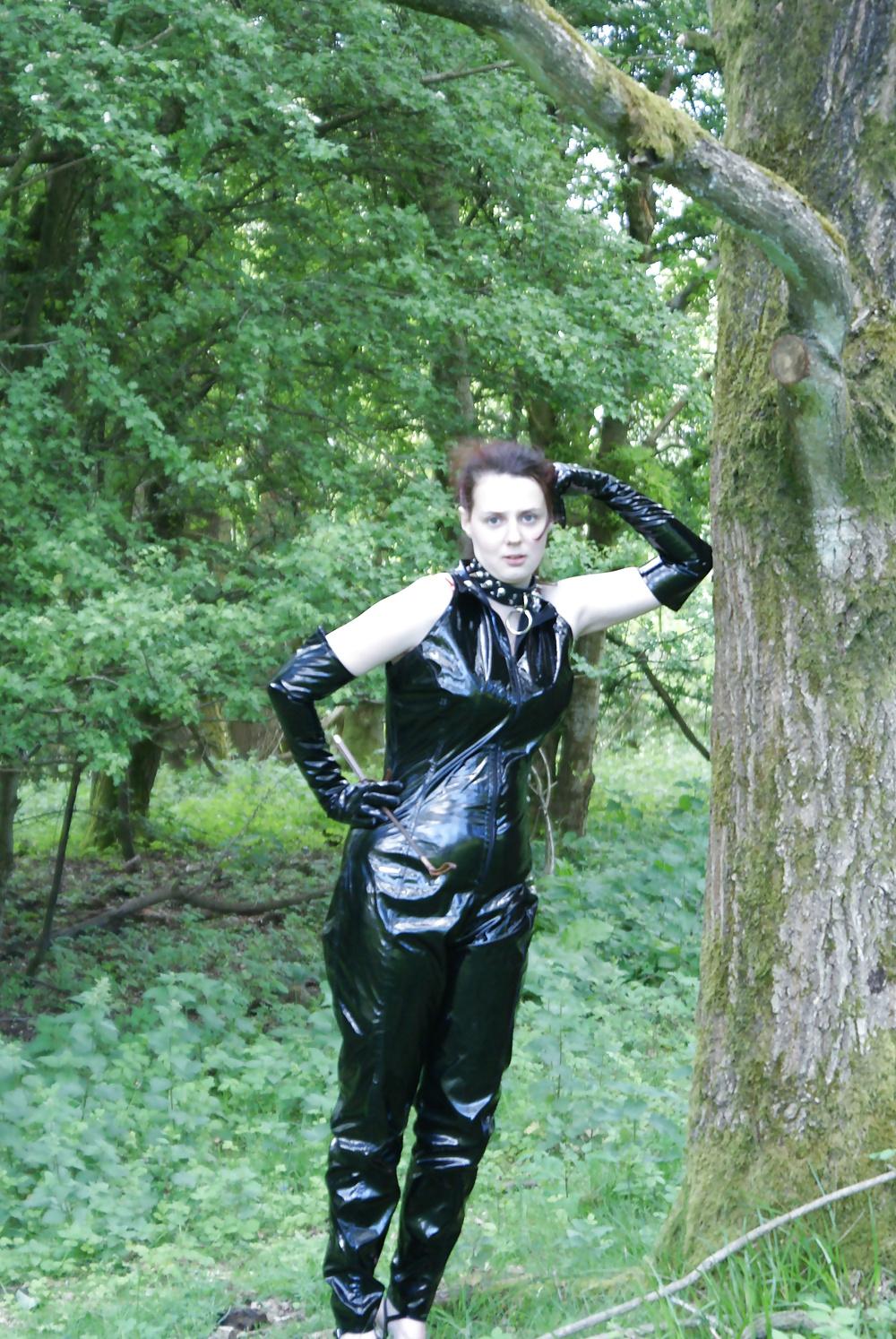 25P Mistress catsuit outside
