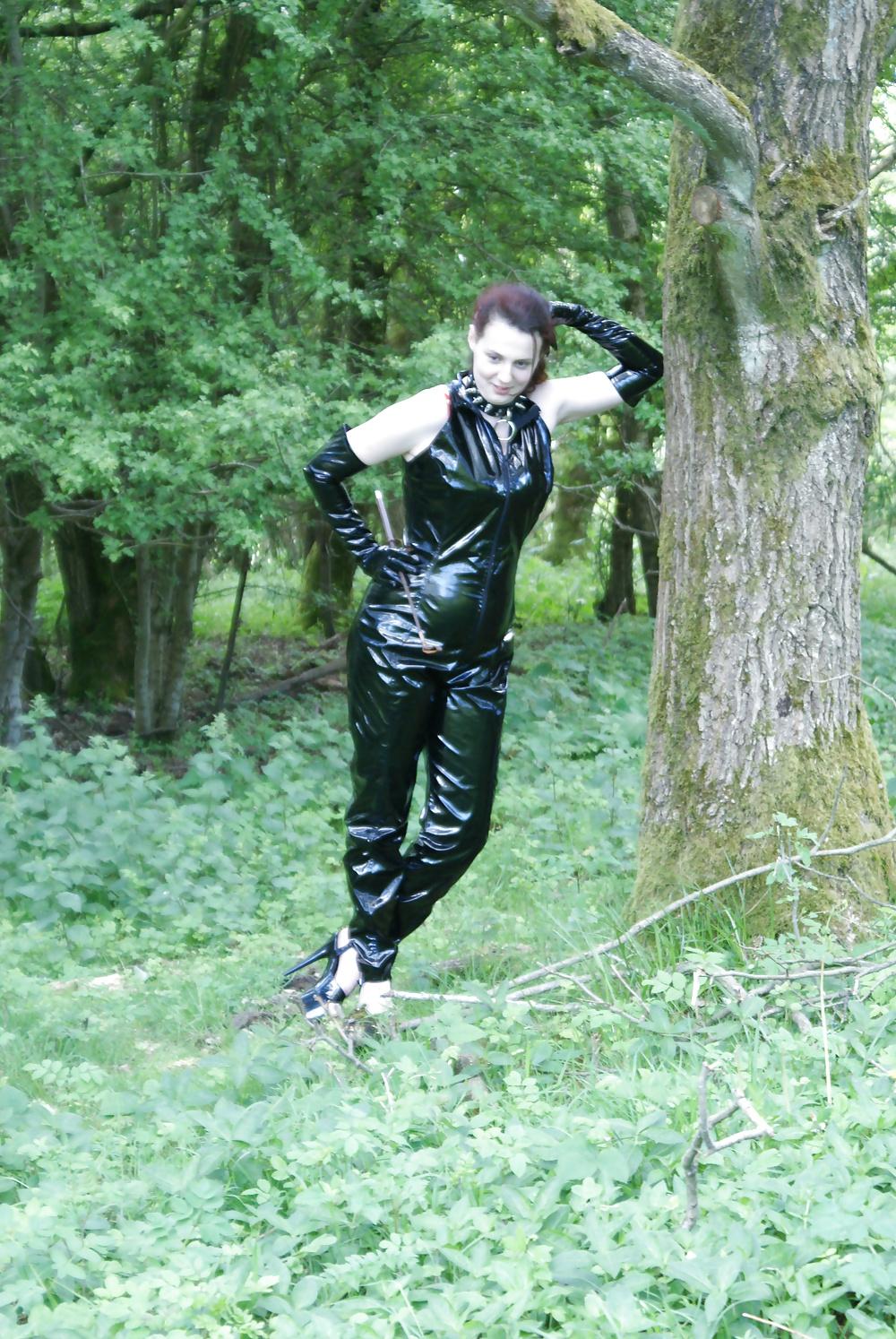 25P Mistress catsuit outside