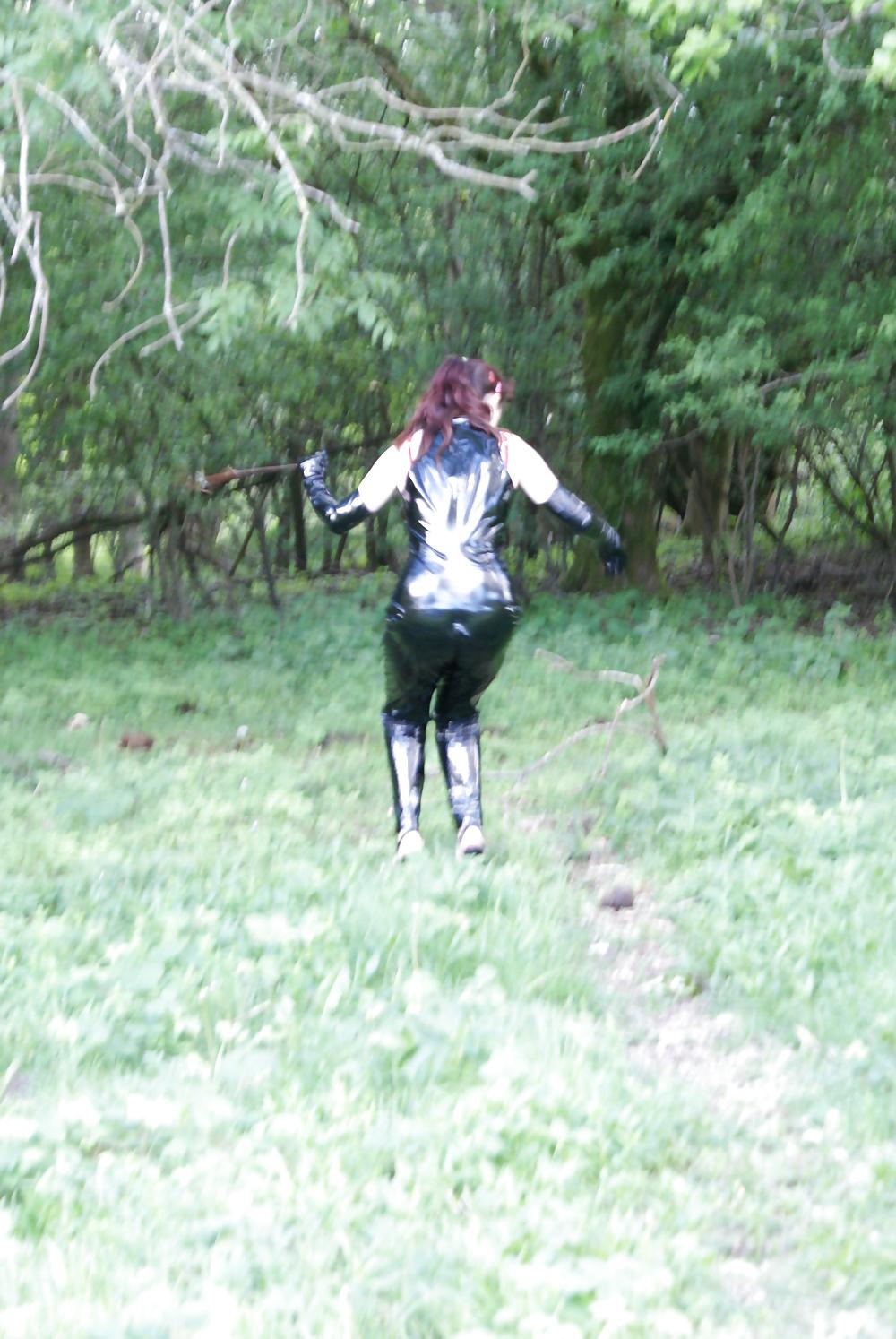 25P Mistress catsuit outside