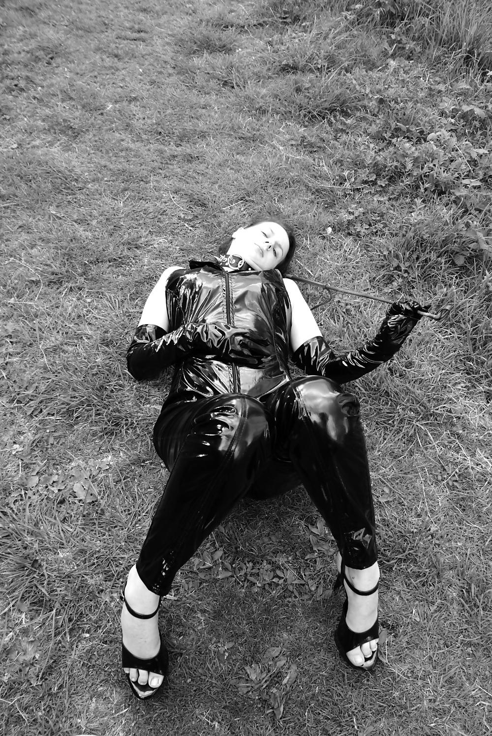 25P Mistress catsuit outside