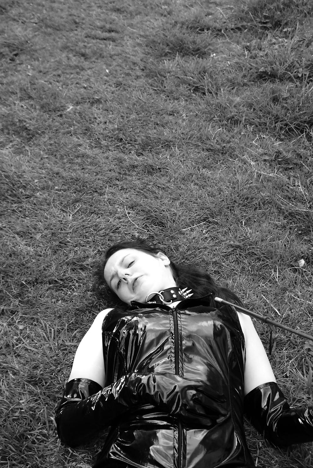 25P Mistress catsuit outside