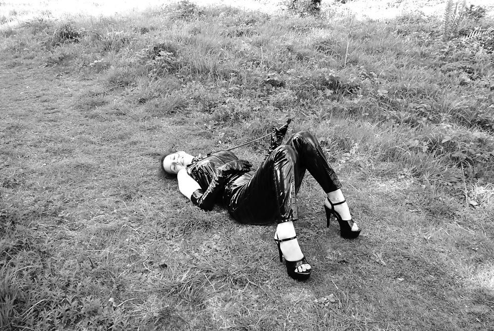 25P Mistress catsuit outside