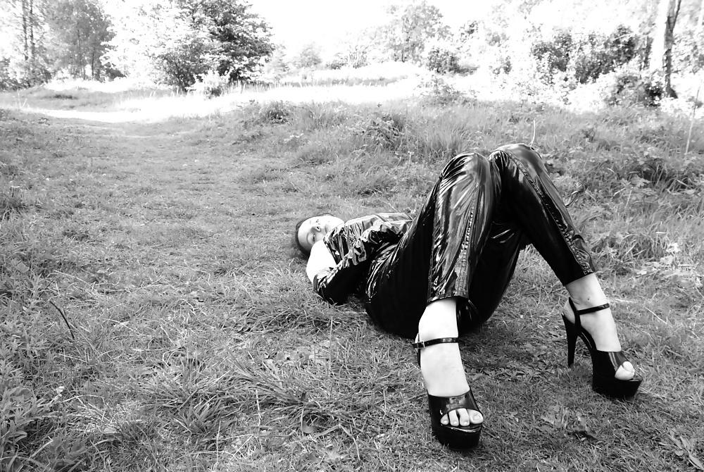25P Mistress catsuit outside
