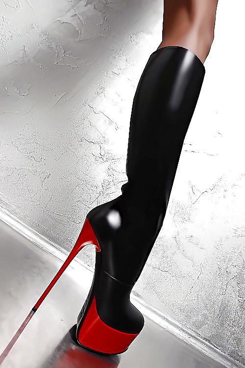 23P Fetish high heels and boots in boutique 1969
