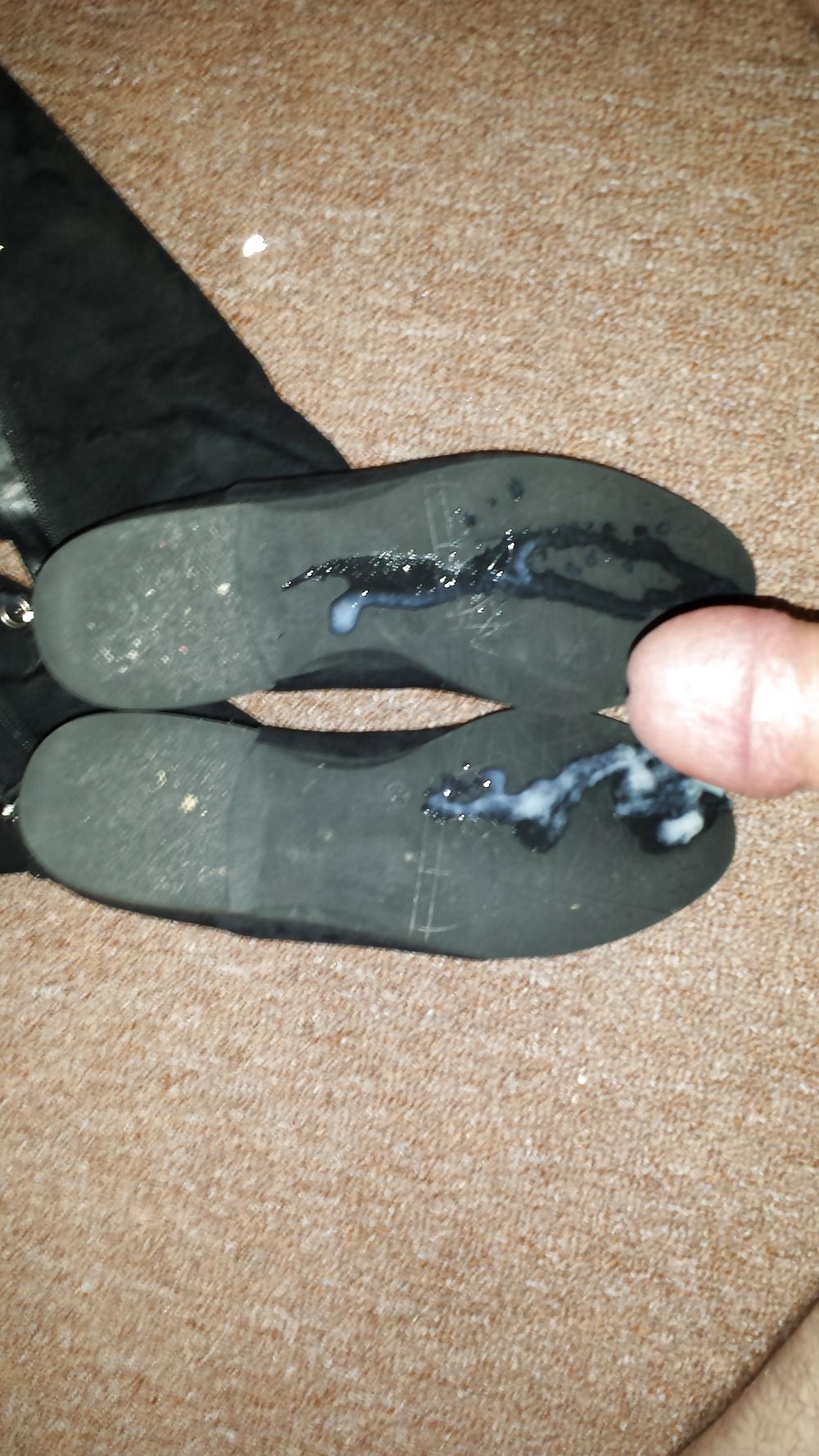 17P Black suede boots cummed