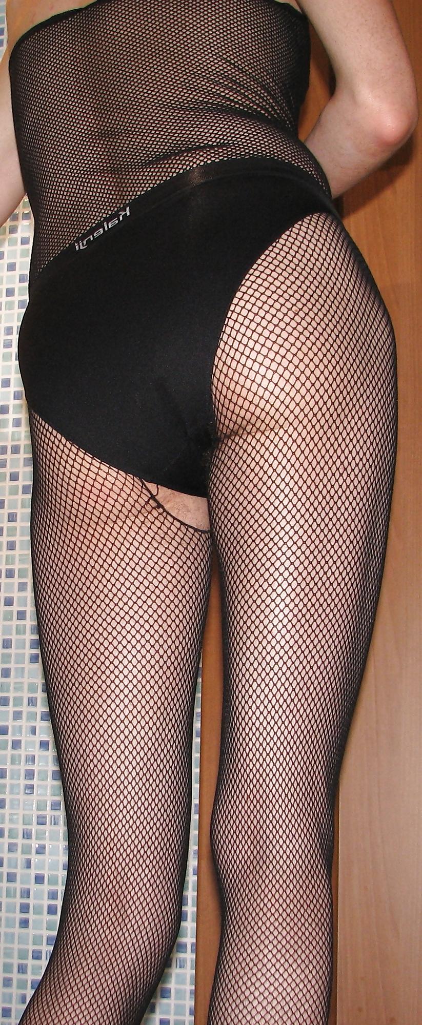 4P Marta: shemale in nylon catsuit
