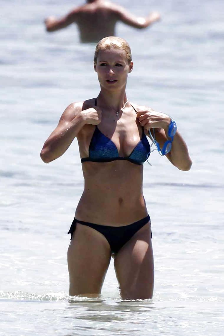 22P Michelle Hunziker wearing a bikini in Formentera, Spain ASS