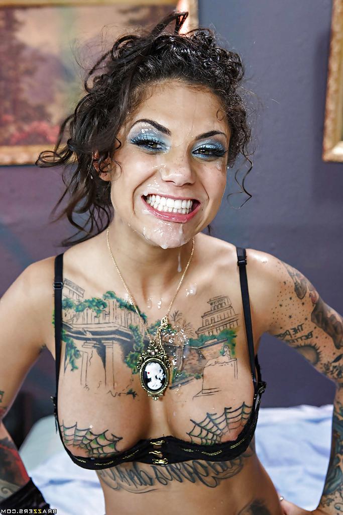16P Clothed babe Bonnie Rotten has her mouth fucked hard in a sexy stockings