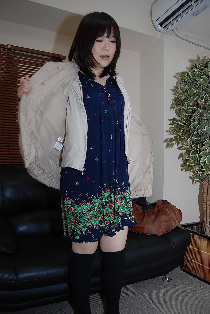 16P Smiley asian lovely Arisa Maeda undressing and spreading lower lips