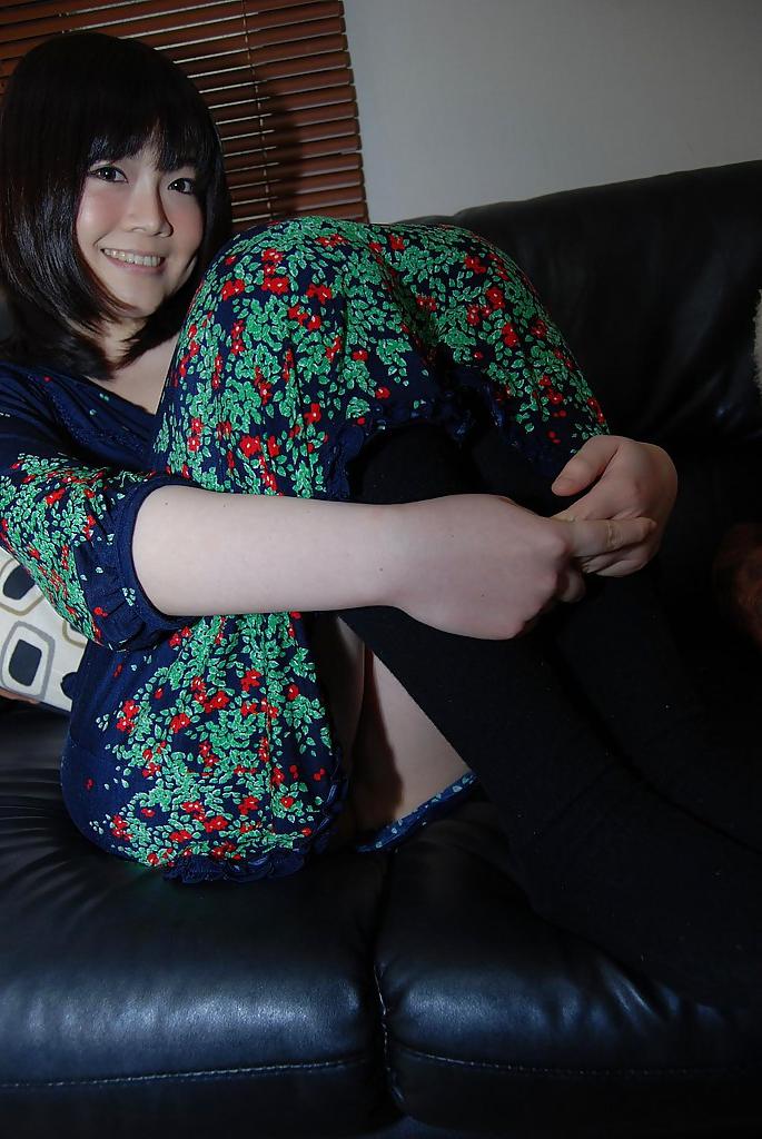 16P Smiley asian lovely Arisa Maeda undressing and spreading lower lips