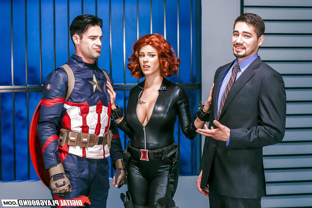 16P Busty redhead Peta Jensen getting fucked in leather by cosplay attired dick
