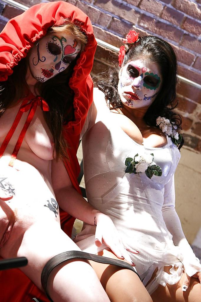 16P Ravishing cosplay girl have some mutual pussy masturbating and kissing fun