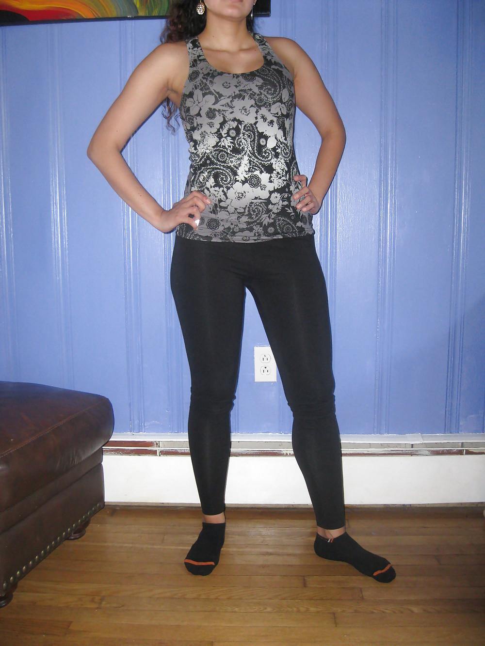 8P Cute chick in leggings and socks