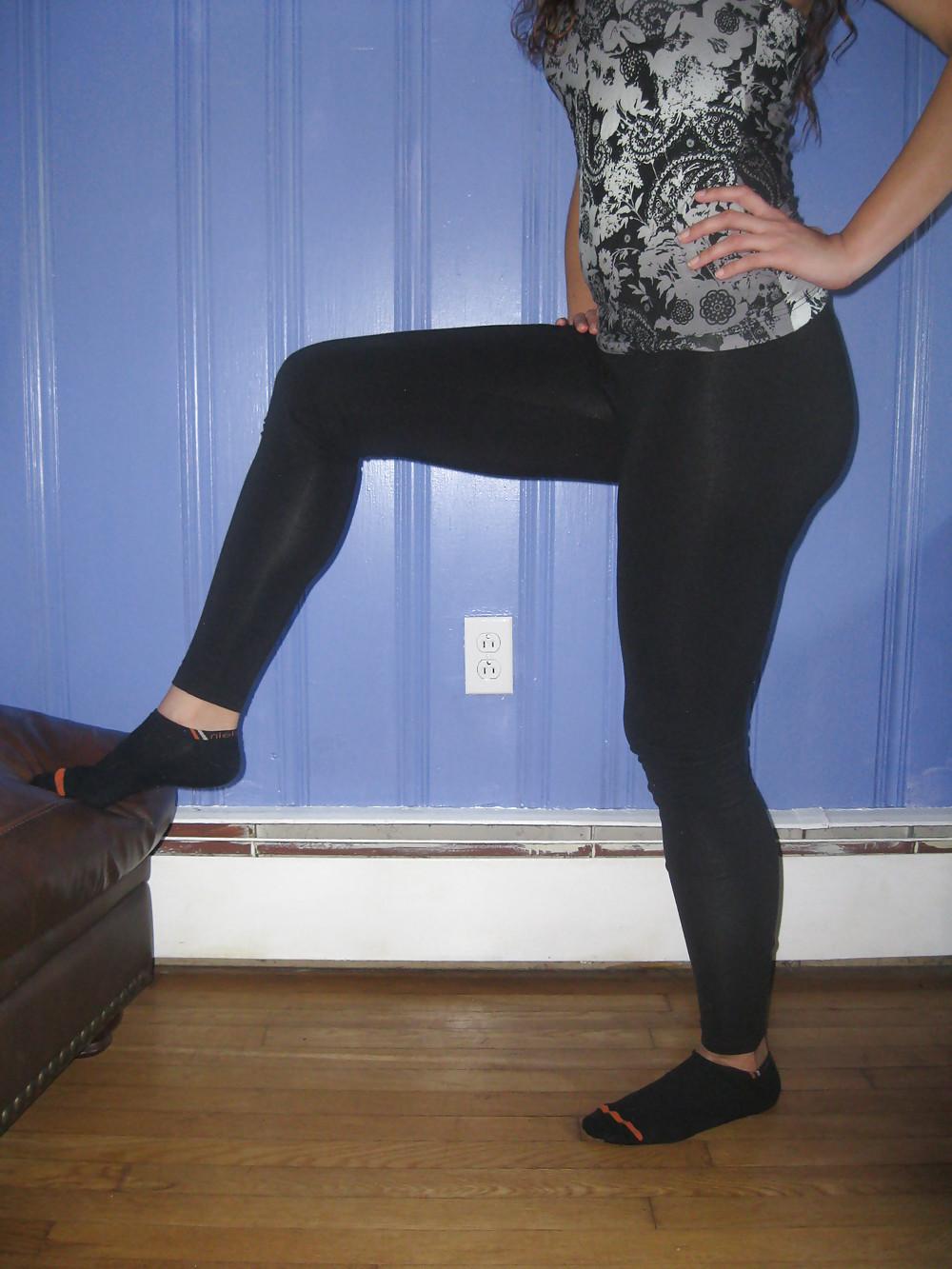 8P Cute chick in leggings and socks